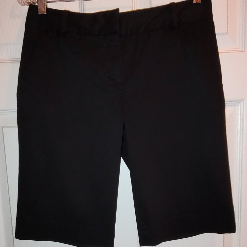 TALBOT'S BERMUDA SHORTS COTTON SPANDEX BLEND BLACK 19"L I.S. 10 1/2 SZ 2